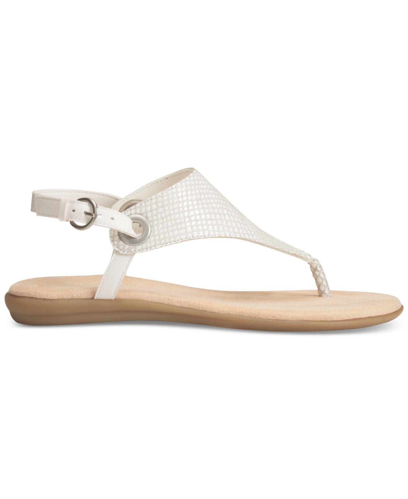 white flat thong sandals